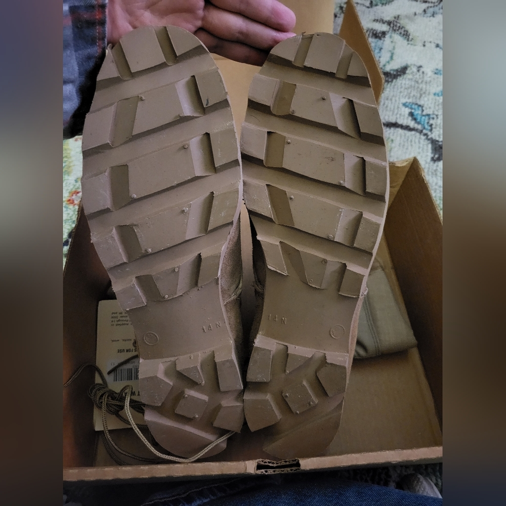 Belleville Combat Boots Hot Weather Type II Tan Suede Size 14N New with box - Picture 13 of 13